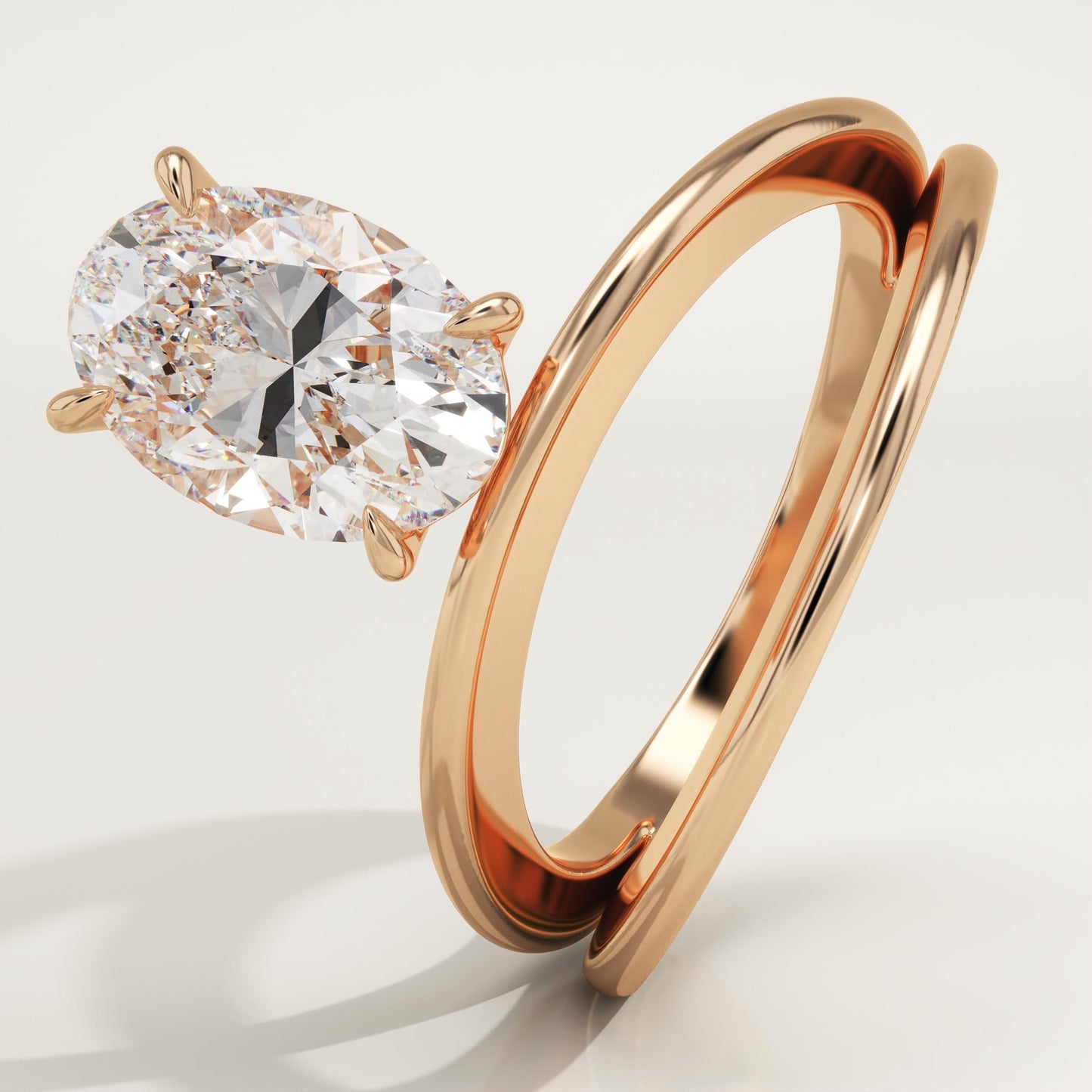 Oval Cut Solitaire Lab-Grown Diamond Engagement Ring