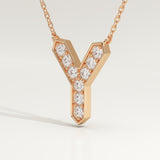 0.23 TCW Round Lab-Grown Diamond Y Initial Necklace