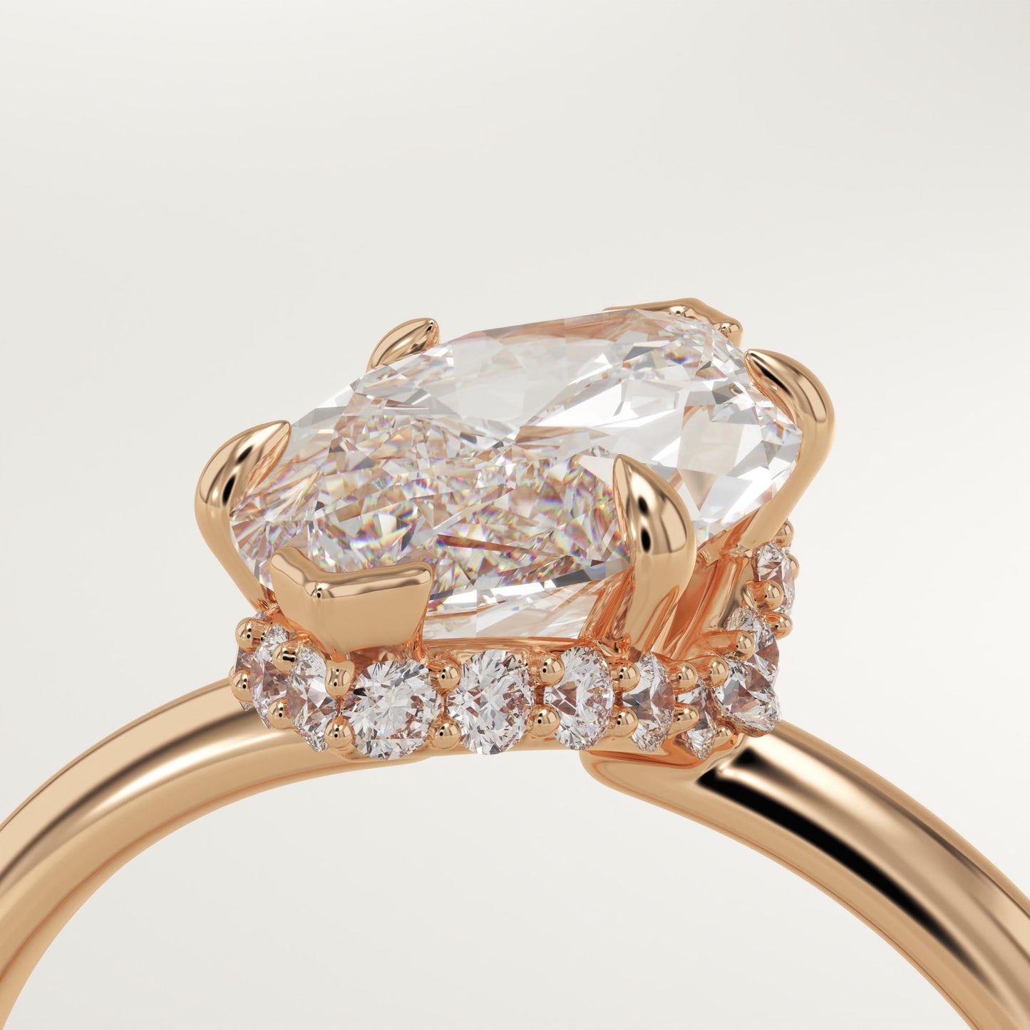 1.75 CT Marquise Cut Hidden Halo Moissanite Engagement Ring