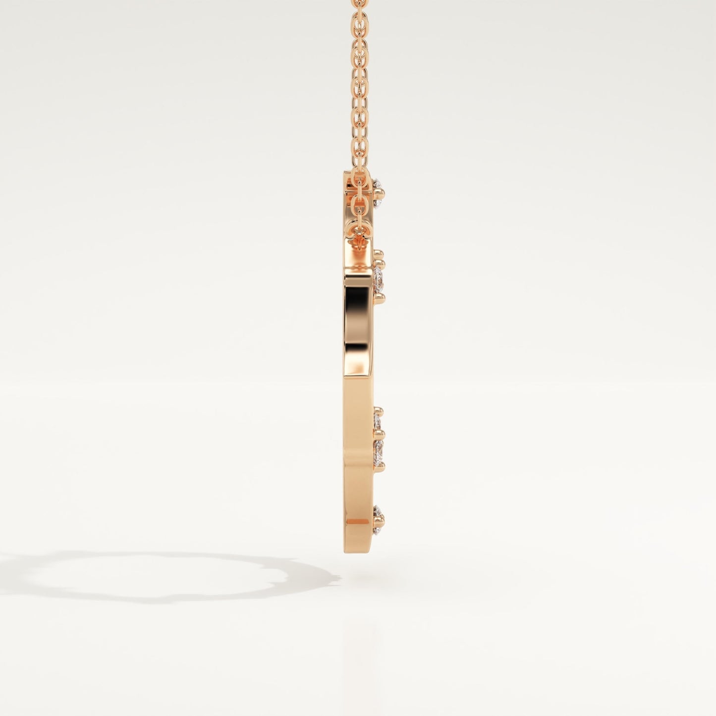 0.09 TCW Round Lab-Grown Diamond Circle Charm Necklace