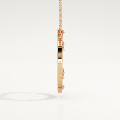 0.09 TCW Round Lab-Grown Diamond Circle Charm Necklace