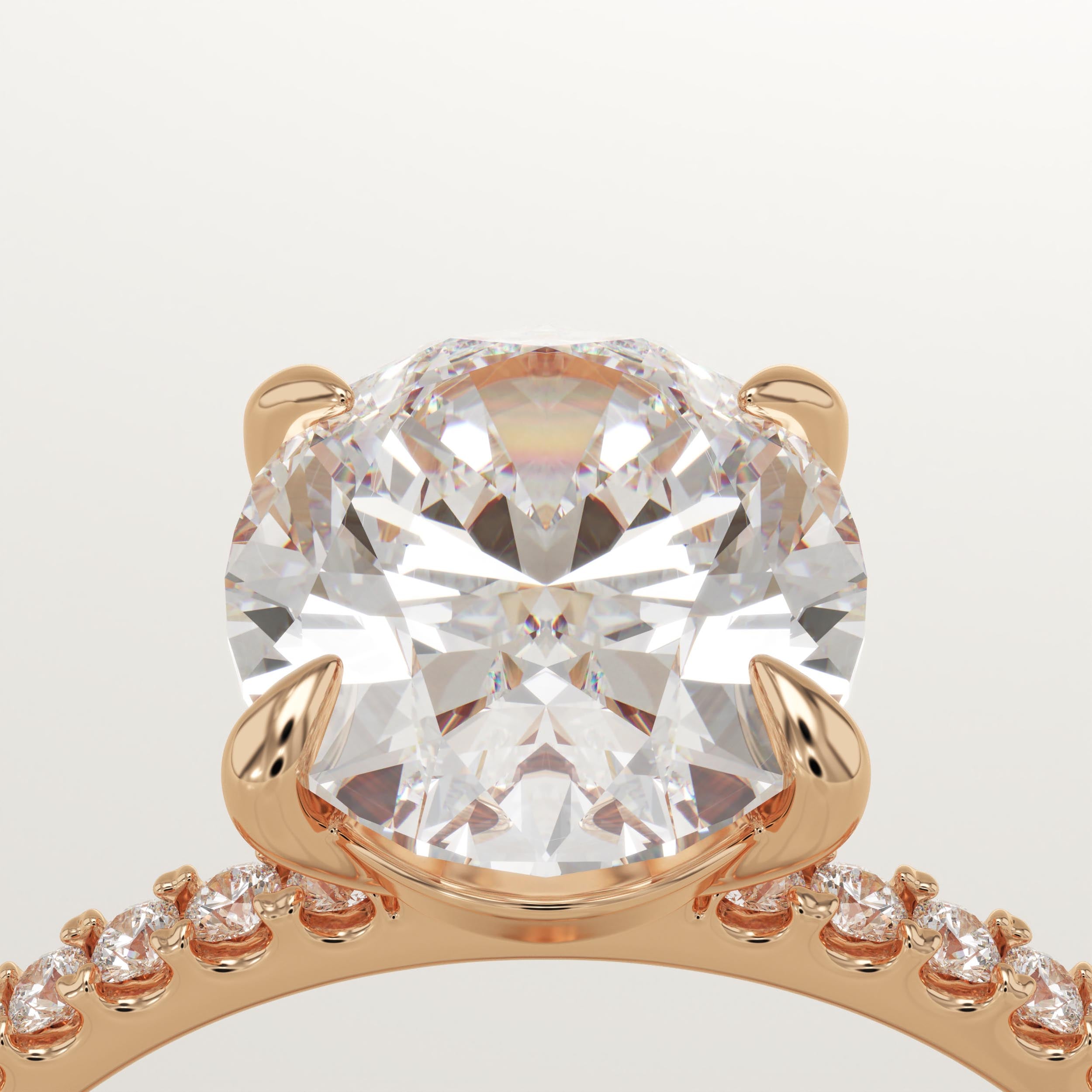 2.0 CT Oval Cut Pave Lab-Grown Diamond Engagement Ring