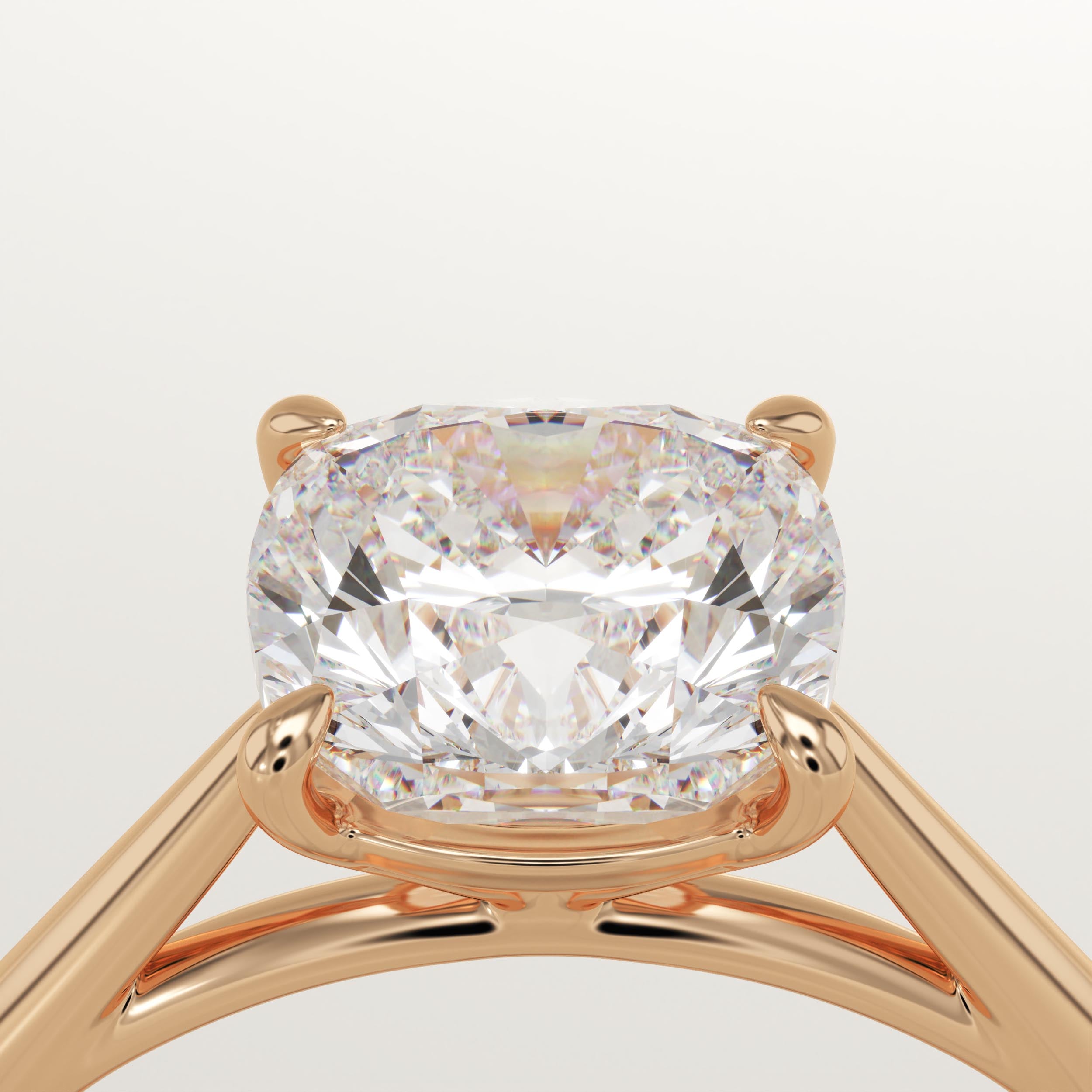 2.0 CT Cushion Cut Solitaire Lab-Grown Diamond Engagement Ring