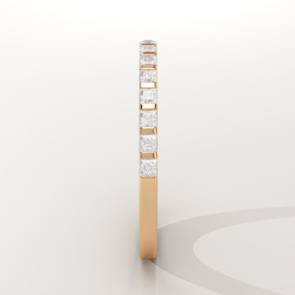 0.27 TCW Princess Lab-Grown Diamond Half Eternity Wedding Band
