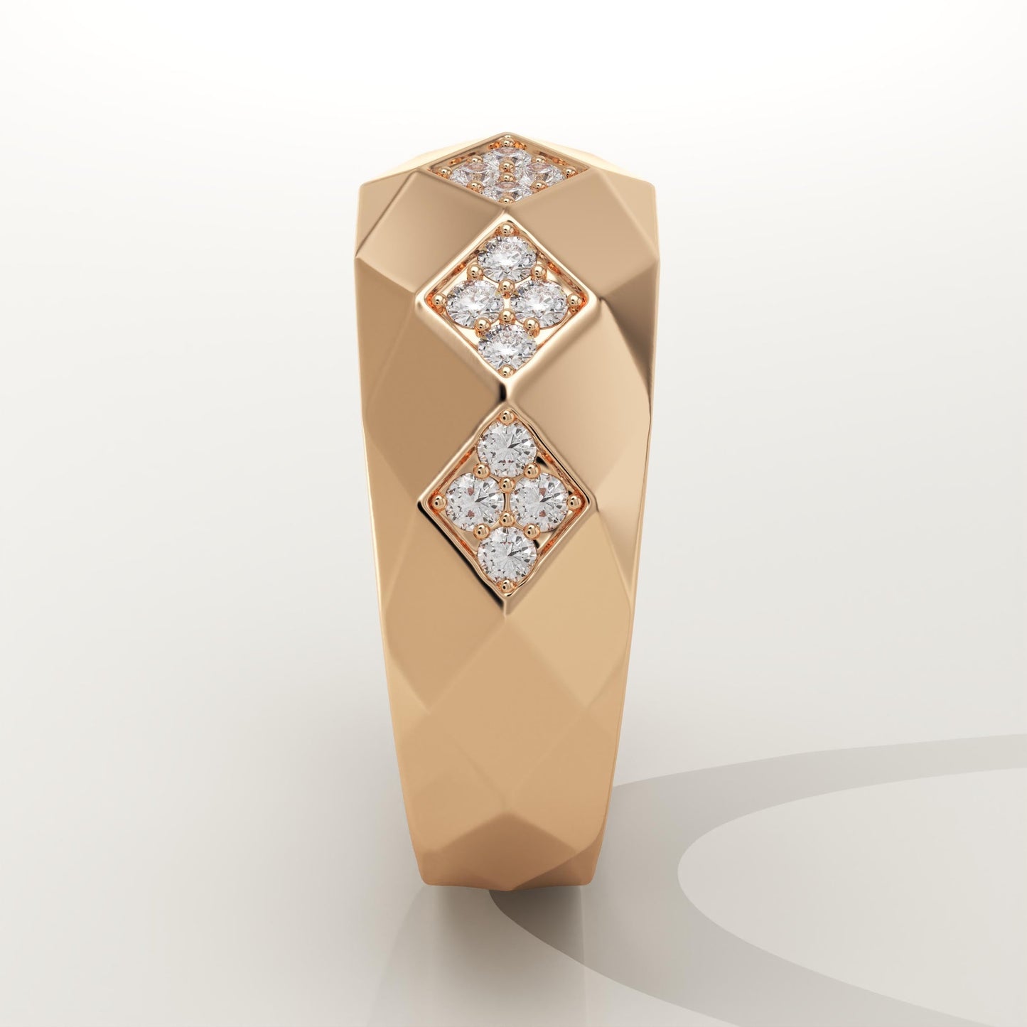 0.231 CT Round Lab-Grown Diamond Multi Stone Wedding Band For Men
