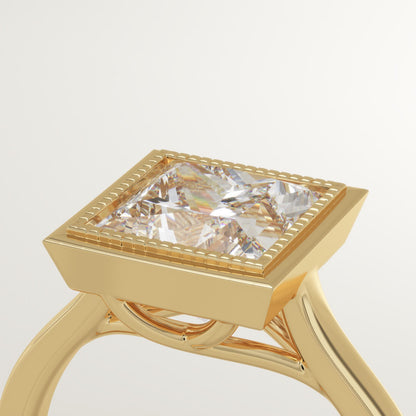 Princess Cut Bezel Lab-Grown Diamond Engagement Ring