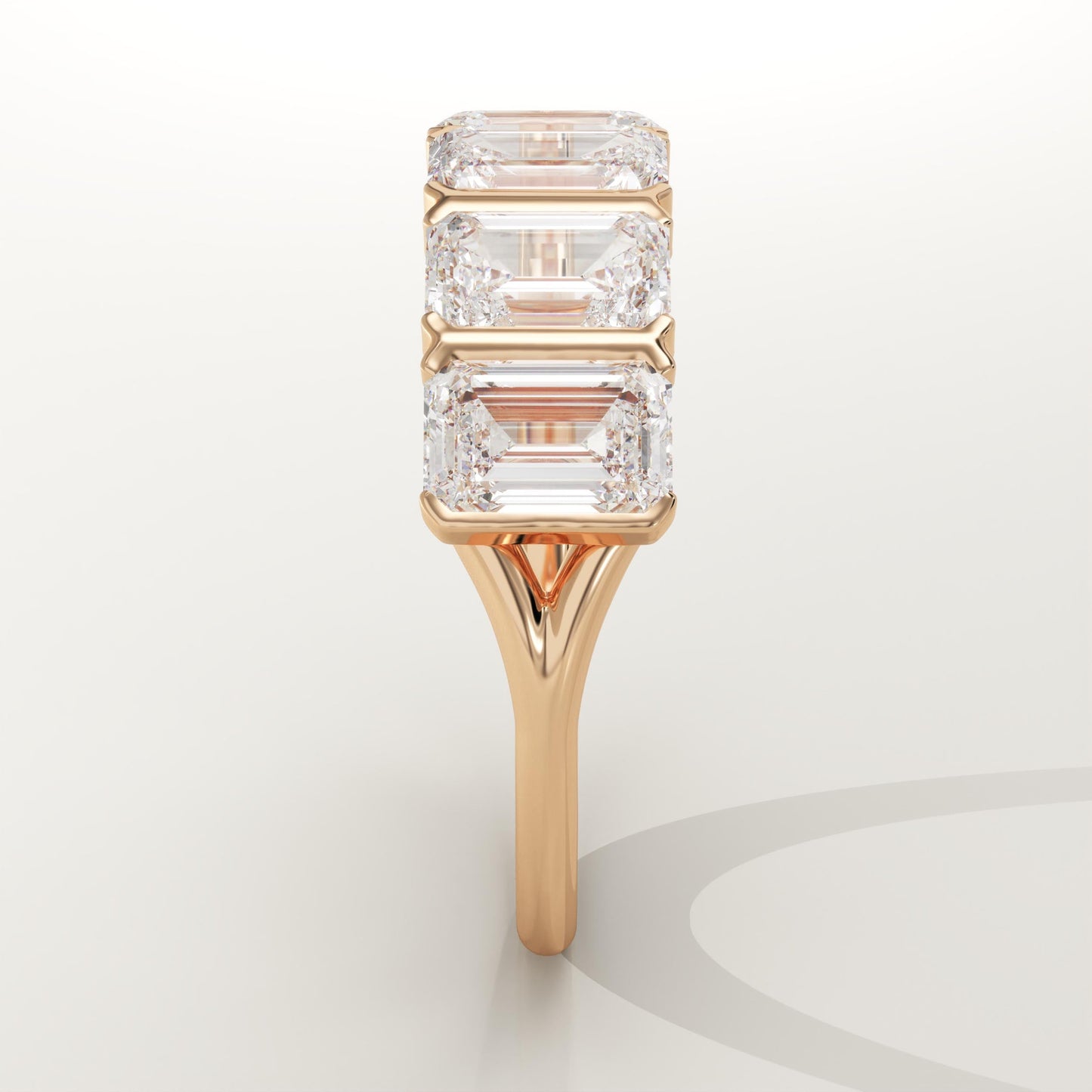 2.5 TCW Emerald Lab-Grown Diamond Half Eternity Wedding Band