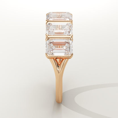 2.5 TCW Emerald Lab-Grown Diamond Half Eternity Wedding Band