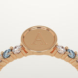 0.24 CT Round Cut Initial March-Aquamarine Birthstone Engagement Ring