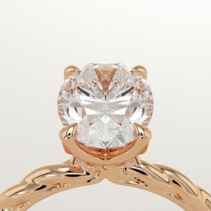 Oval Cut Twisted Shank Lab-Grown Diamond Engagement Ring