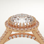 2.0 CT Round Cut Halo & Pave Lab-Grown Diamond Engagement Ring