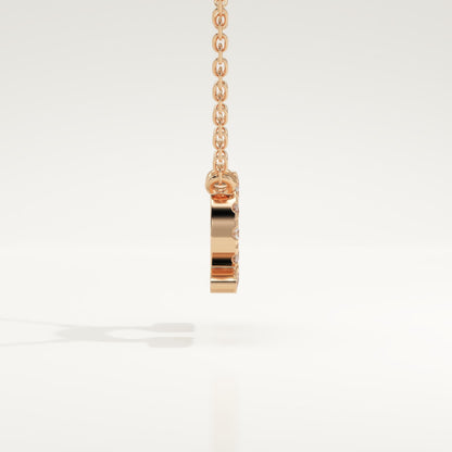 0.101 CT Round Lab-Grown Diamond Libra Zodiac Necklace