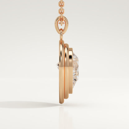 2 CT Pear Lab-Grown Diamond Solitaire & Bezel Necklace