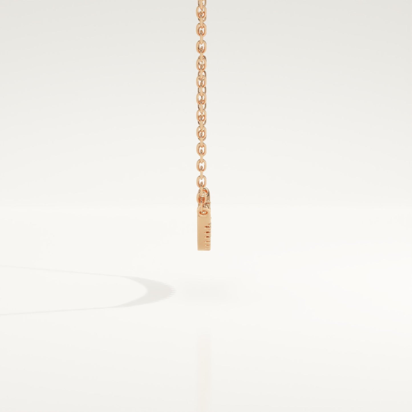 0.091 TCW Round Lab-Grown Diamond Smile Charm Necklace