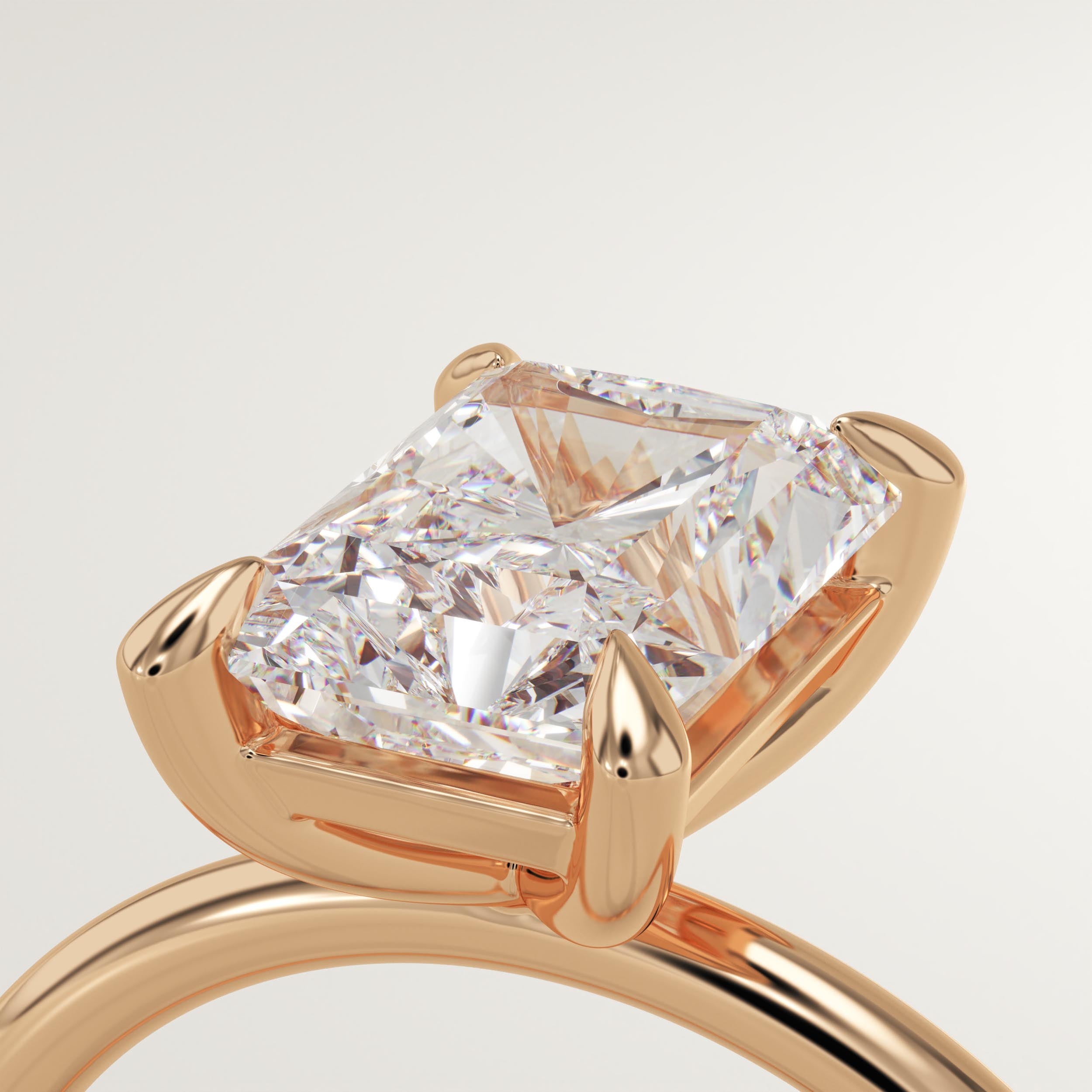 2.0 CT Radiant Cut Solitaire Lab-Grown Diamond Engagement Ring
