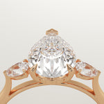 2.0 CT Pear Cut Three Stone Lab-Grown Diamond Engagement Ring