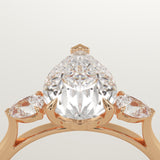 2.0 CT Pear Cut Three Stone Lab-Grown Diamond Engagement Ring