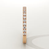 0.38 TCW Round Cut Lab-Grown Diamond Half Eternity Wedding Band