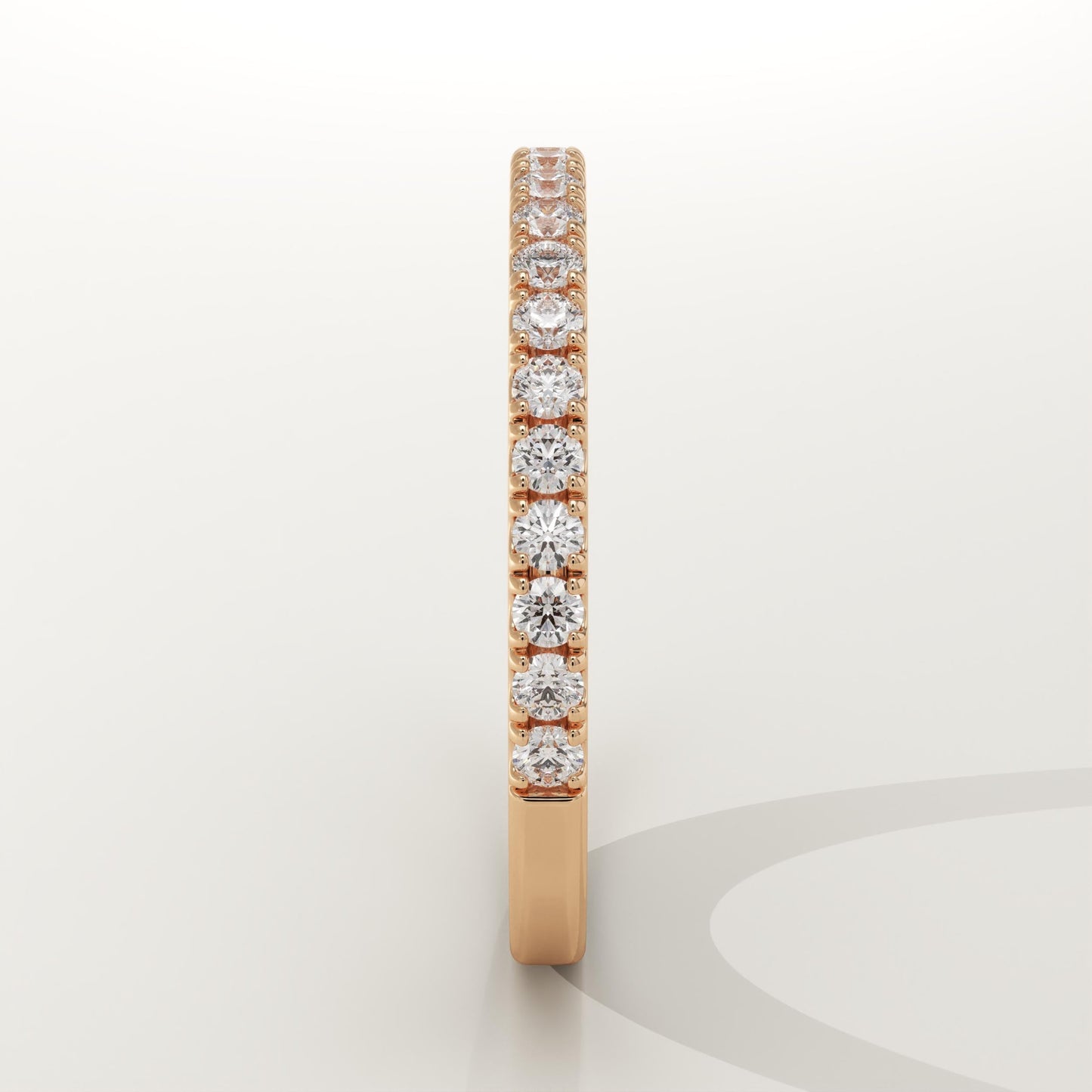 0.38 TCW Round Cut Lab-Grown Diamond Half Eternity Wedding Band