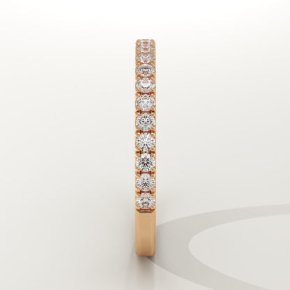 0.38 TCW Round Cut Lab-Grown Diamond Half Eternity Wedding Band