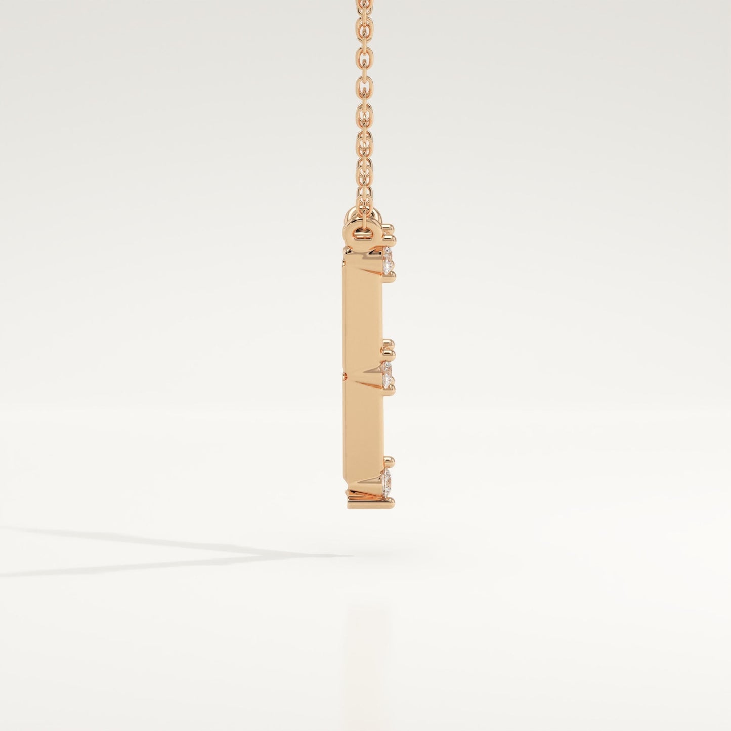 0.08 TCW Round Lab-Grown Diamond V Shaped Necklace