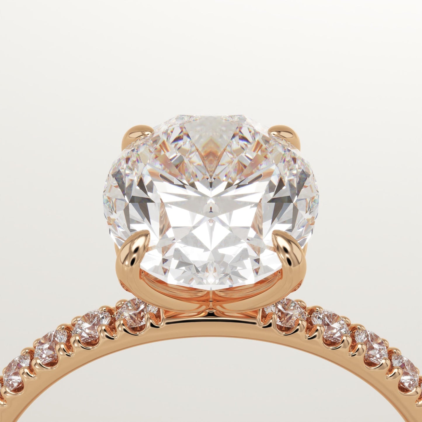 Oval Cut Pave Lab-Grown Diamond Engagement Ring