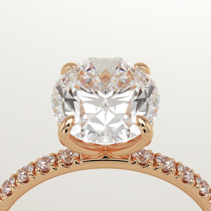 Oval Cut Pave Lab-Grown Diamond Engagement Ring