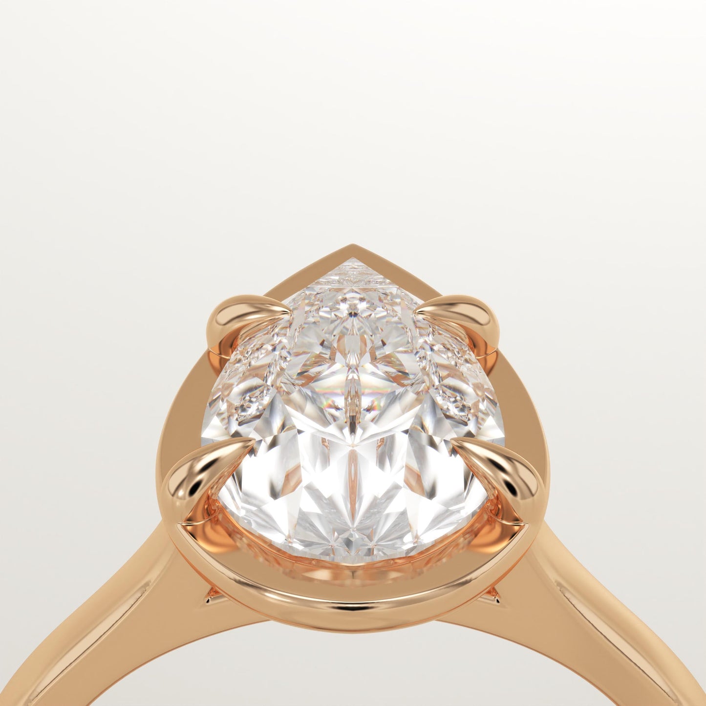 Pear Cut Solitaire Cathedral Lab-Grown Diamond Engagement Ring