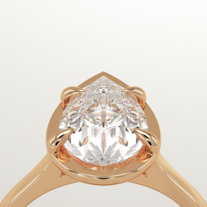 Pear Cut Solitaire Cathedral Lab-Grown Diamond Engagement Ring