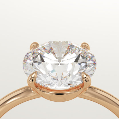 2 CT Round Cut Solitaire Moissanite Engagement Ring