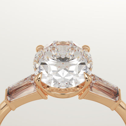 1.75 CT Oval Cut Three Stone Moissanite Engagement Ring
