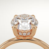 2.0 CT Oval Cut Hidden Halo Lab-Grown Diamond Engagement Ring