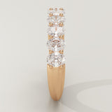 1.35 TCW Oval Cut Lab-Grown Diamond Half Eternity Wedding Band