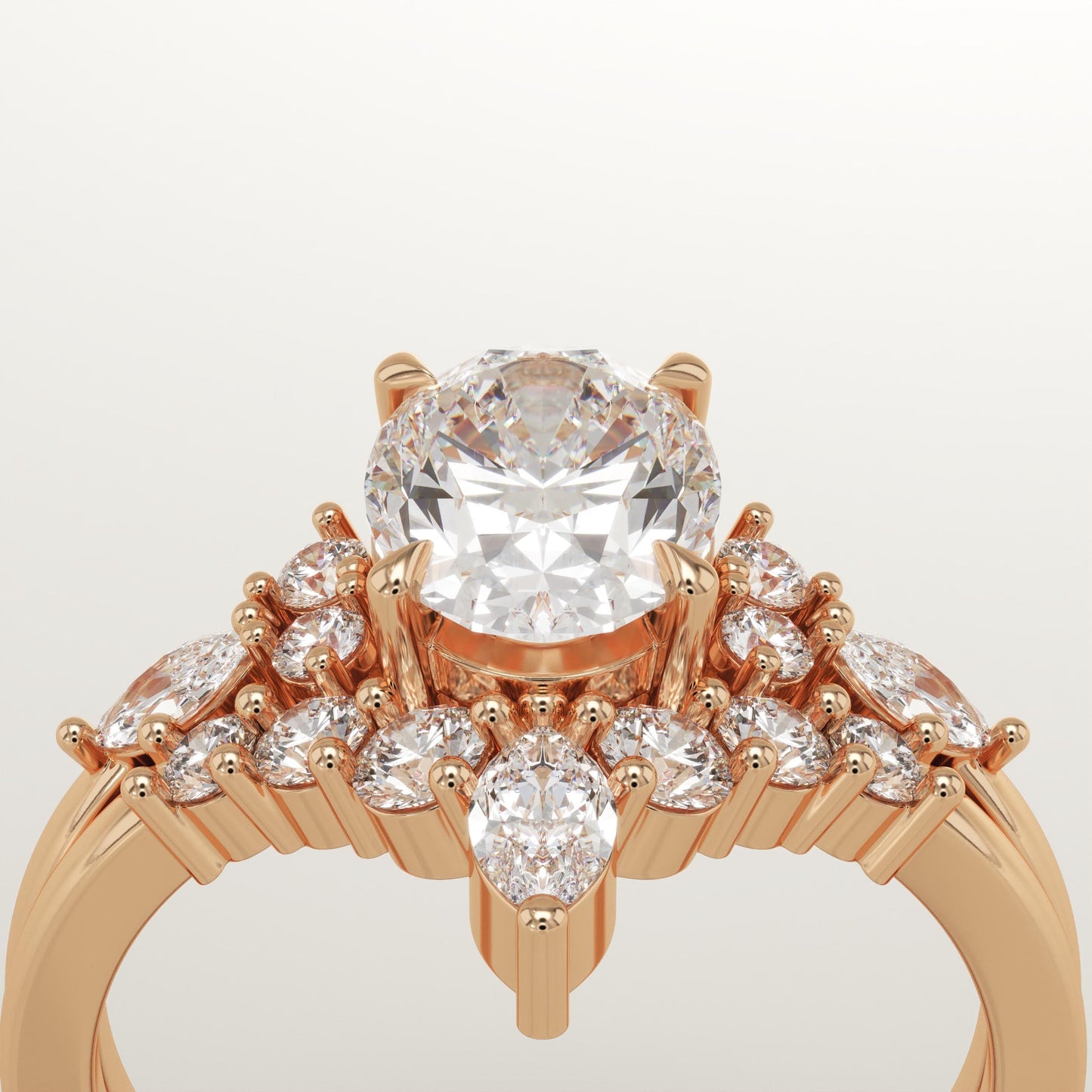 Oval Cut Cluster Lab-Grown Diamond Bridal Set