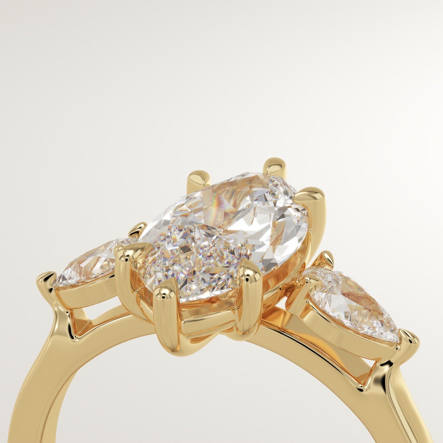 Marquise Cut Three stone Lab-Grown Diamond Engagement Ring