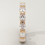 2.25 TCW Oval Cut Lab-Grown Diamond Full Eternity Half Bezel Wedding Band