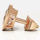 1 TCW Oval Bezel Lab-Grown Diamond Stud Earrings