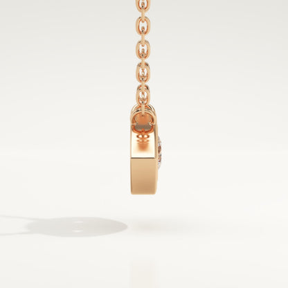 0.08 CT Round Lab-Grown Diamond Evil Eye Charm Necklace