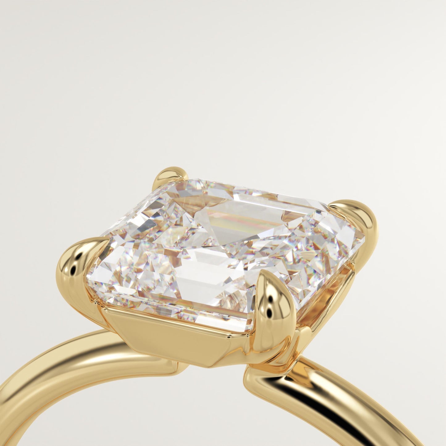 1.75 CT Asscher Cut Solitaire Moissanite Engagement Ring