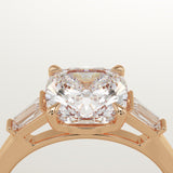 2.0 CT Cushion Cut Three Stone Lab-Grown Diamond Engagement Ring