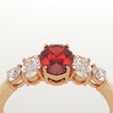 0.17 CT Oval Cut Cluster January-Garnet Birthstone Engagement Ring