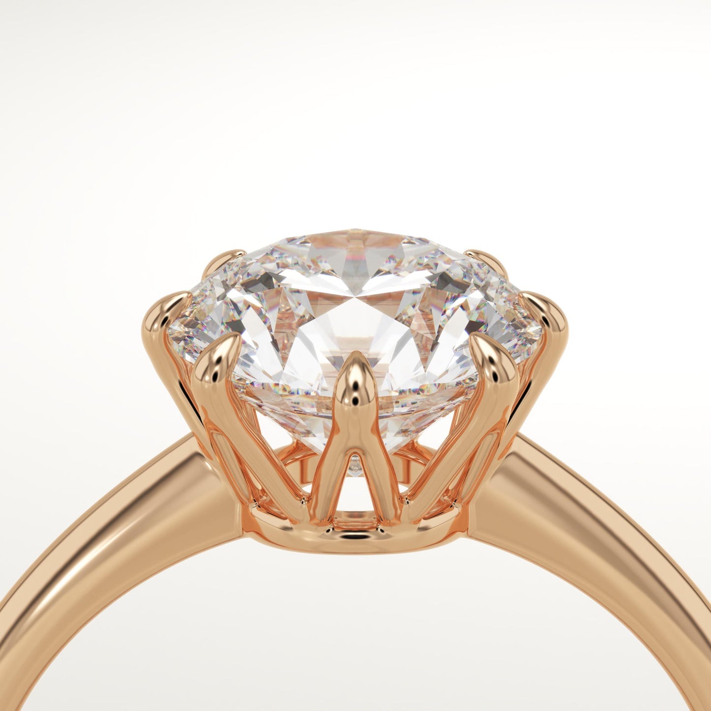 2 CT Round Cut Solitaire Moissanite Engagement Ring
