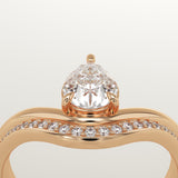 0.65 CT Pear Cut Solitaire Lab-Grown Diamond Bridal Set