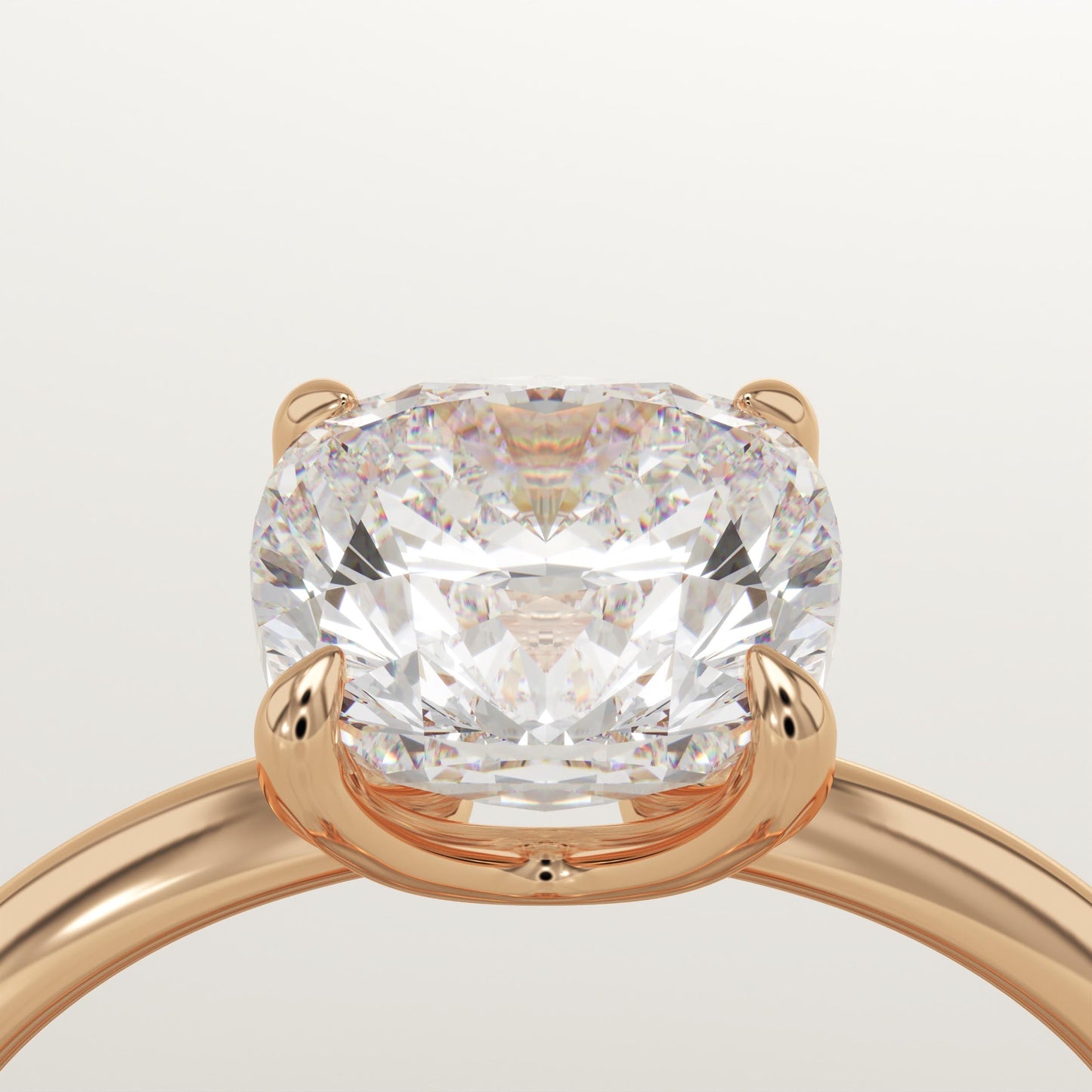 1.75 CT Cushion Cut Solitaire Moissanite Engagement Ring
