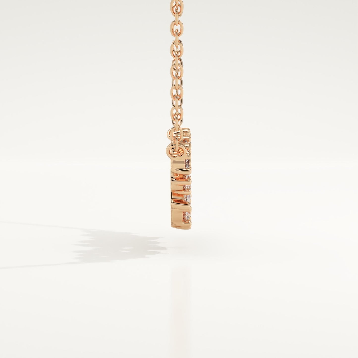 0.248 TCW Round & Marquise Lab-Grown Diamond Charm Necklace