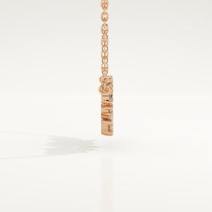 0.248 TCW Round & Marquise Lab-Grown Diamond Charm Necklace