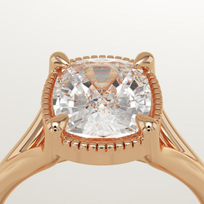 Elongated Cushion Cut Split Shank Lab-Grown Diamond Engagement Ring