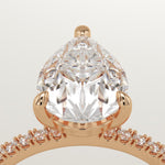2.0 CT Pear Cut Pave Lab-Grown Diamond Engagement Ring