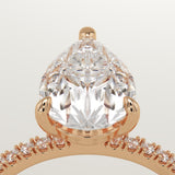 2.0 CT Pear Cut Pave Lab-Grown Diamond Engagement Ring