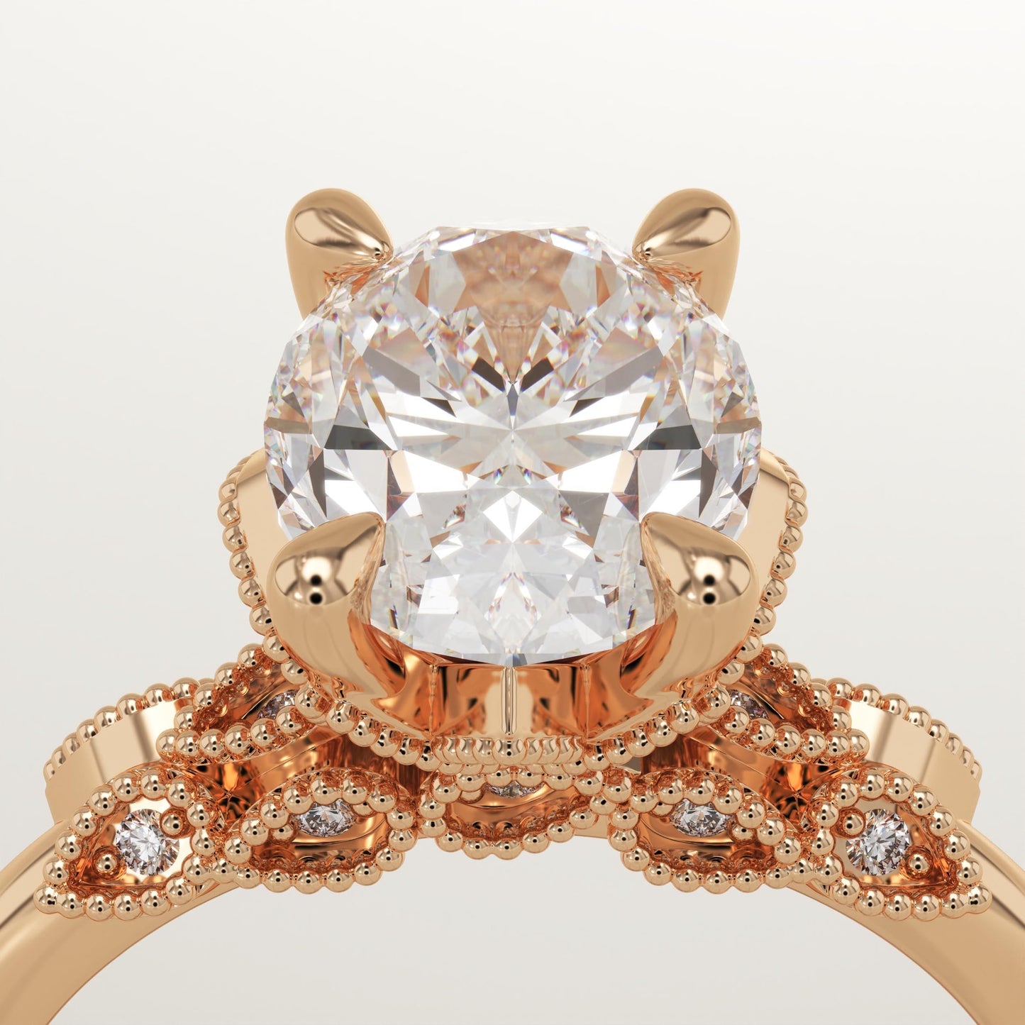 Oval Cut Cluster Lab-Grown Diamond Engagement Ring